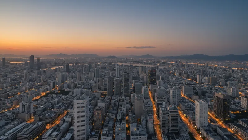 Fukuoka Tenjin business district with startup ecosystem visible