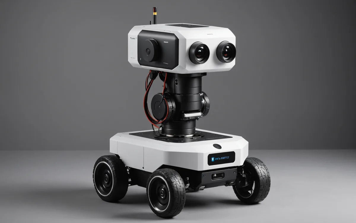 Close-up of CR-1 robot chassis showing sensor modules at operating height